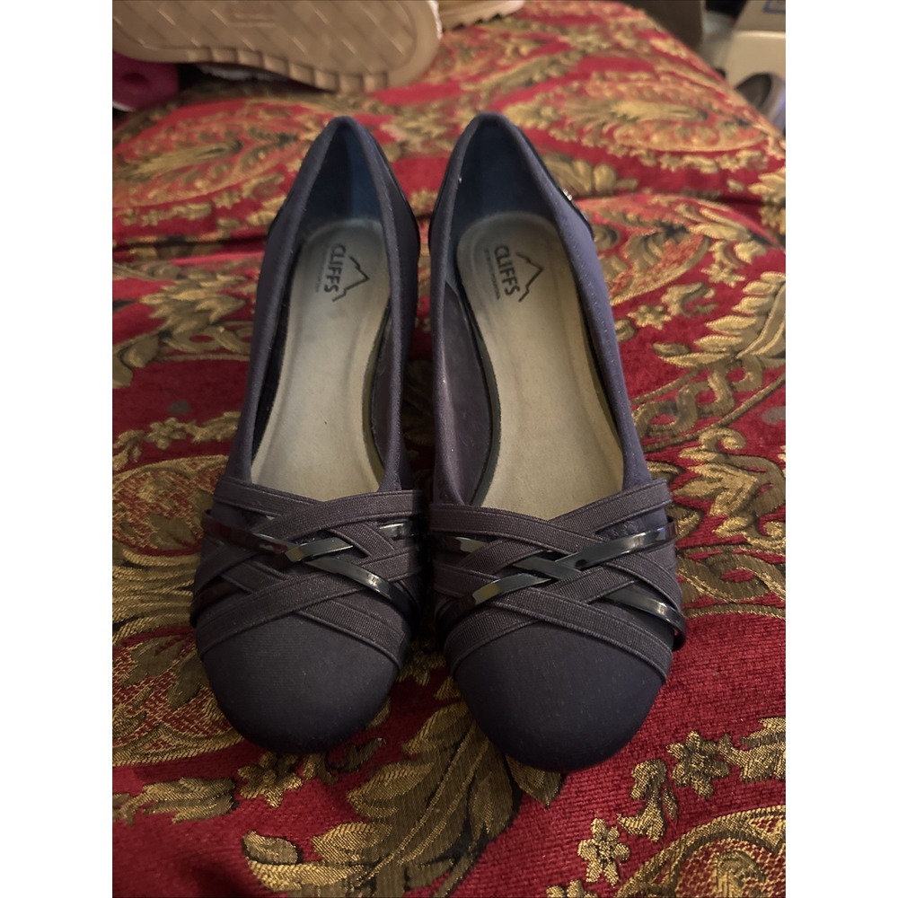Cliffs By White Mountain Patent Leather Slip On Wedge Pumps Black Size 9M